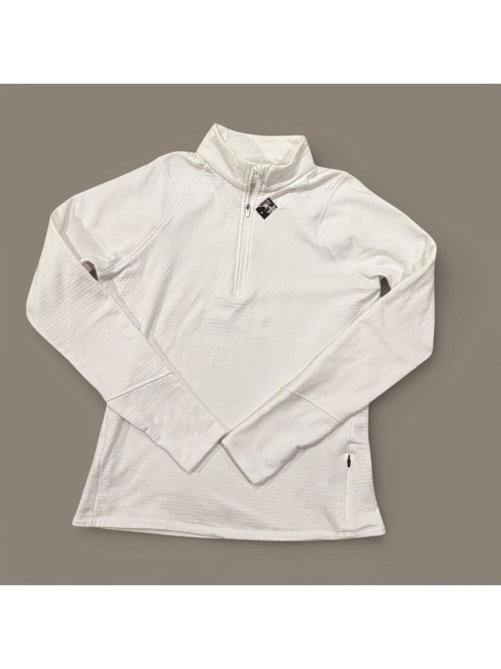 DSG Pure White Run Grid 1/4 Zip Pullover Large NWT